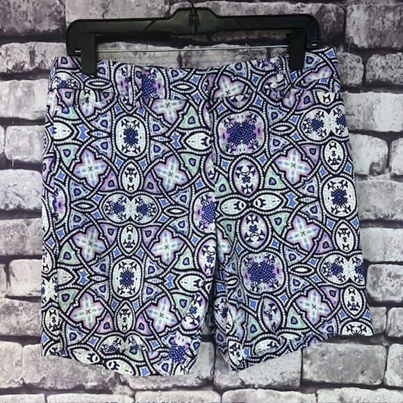 Talbots Pants - Talbots Blue & Purple Shorts Size 4